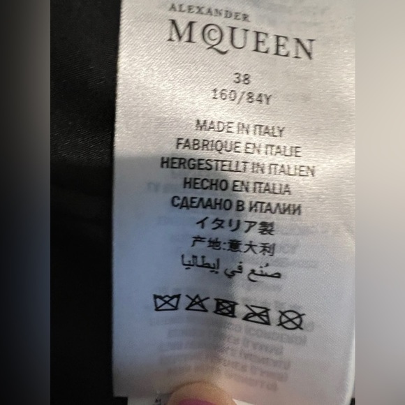 Alexander McQueen Zip Front Embroidered Peplum Leather Moto Jacket, Black, IT38 - Picture 8 of 12